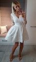Biała sukienka koronkowa | wieczorowa rozkloszowana Amelia