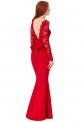 Czerwona długa sukienka wieczorowa z kokardą z tyłu - Goddiva