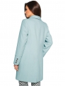 Wełniany płaszcz o klasycznym kroju - błękitno- miętowy