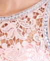 Jasno różowa suknia wieczorowa z koronką i kryształkami | Sukienki dla duhny, na studniówkę, wesele