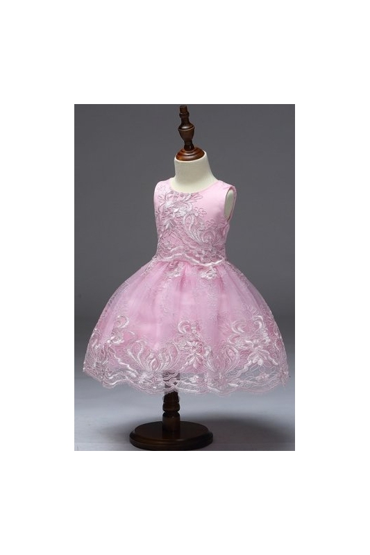 Jasno różowa sukienka dla dziewczynki na wesele, dla małej druhny, na urodziny