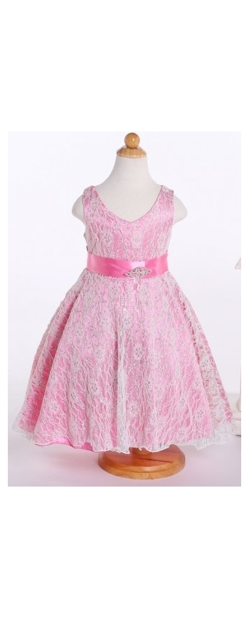 Różowo biała sukienka dla dziewczynki na wesele, urodziny, dla małej druhny