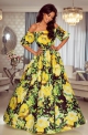 Kwiatowa sukienka hiszpanka z zwiewnego materiału Klara