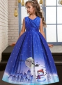 Niebieska świąteczna sukienka dla dziewczynki 057