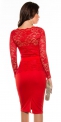 Czerwona elegancka sukienka z koronką