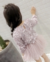 Piękna sukienka dziecięca z kwiatkami 3D