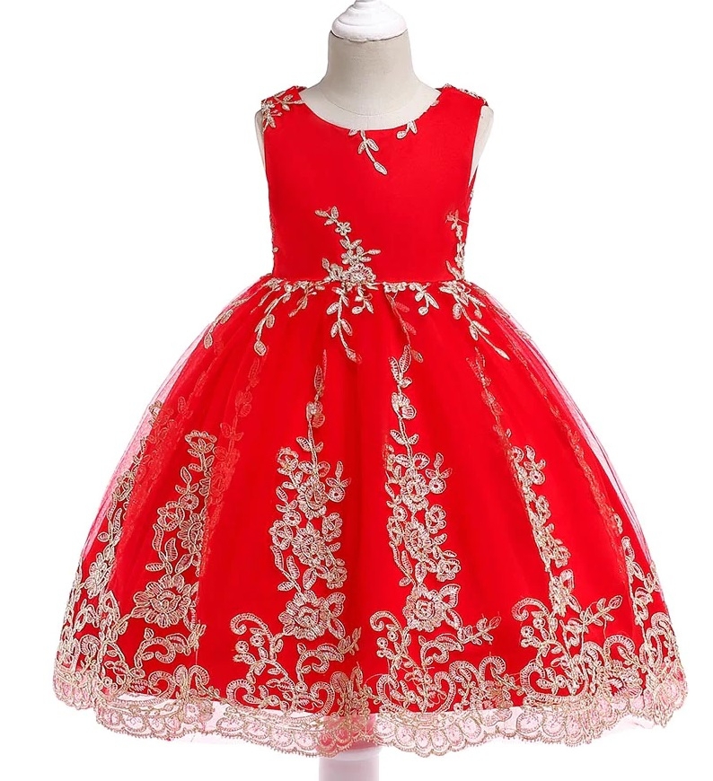 Czerwona elegancka sukienka dla dziewczynki