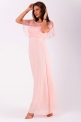 Różowa sukienka z narzutką koronkową