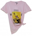 Jasno różowa koszulka z zdobionym butem