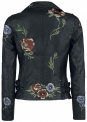 Czarna kurtka z kwiatowym haftem