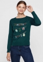 Zielony świąteczny sweter z cekinami