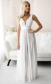 Biała plisowana sukienka ślubna z połyskującej satyny