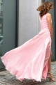 Elegancka sukienka ślubna w kolorze ecru z rozporkiem na spódnicy m395