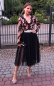 Przepiękna sukienka tiulowa midi w czarnym kolorze, Rene