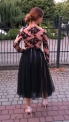 Przepiękna sukienka tiulowa midi w czarnym kolorze, Rene