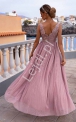 Pudrowo różowa sukienka tiulowa z koronkową górą Chiara