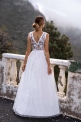 Ślubna sukienka tiulowa z koronkową biało beżową górą Charllotte
