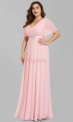 Szyfonowa jasno różowa sukienka z zwiewnym rękawem 890