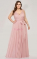 Wieczorowa sukienka tiulowa pudrowo różowa 7303