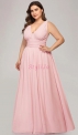 Jasno różowa sukienka wieczorowa o wysmuklającym kroju 9016