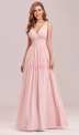 Jasno różowa sukienka wieczorowa o wysmuklającym kroju 9016