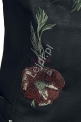 Czarna ramoneska z ekoskóry z haftem kwiatowym, Khujo Walentina