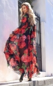 Zwiewna sukienka szyfonowa w kwiatowy wzór, Linda