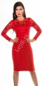 Obcisła sukienka ołówkowa w czerwonym kolorze 337-7