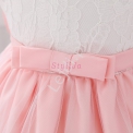 Różowo biała sukienka dla dziewczynki + opaska w komplecie