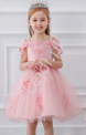 Fenomenalna sukienka dla dziewczynki w jasno różowym kolorze 057