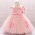 Różowa sukienka dla dziewczynki na roczek, na wesele, na święta 057