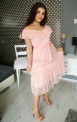 Jasno różowa sukienka tiulowa z falbankami, Tiana