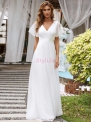 Biała szyfonowa suknia ślubna z odsłoniętymi ramionami 7962
