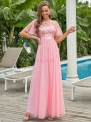 Fenomenalna sukienka dla druhny, na wesele w jasno różowym kolorze0904
