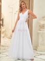 Biała sukienka ślubna z połyskującym brokatem 764