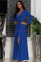 Niebieska sukienka brokatowa z długim rękawem, Salma 2