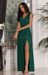 Elegancka sukienka wieczorowa w zielonym kolorze z brokatem, Salma
