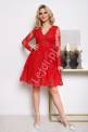 Czerwona koronkowa sukienka rozkloszowana - Amelia